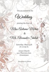 Floral Swirls - Wedding Invitation